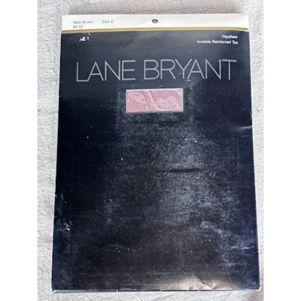 Vintage Lane‎ Bryant Daysheer Pantyhose Size E New Brown NOS NWT Reinforced Toe